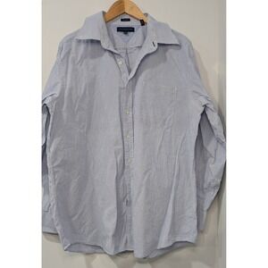 Tommy Hilfiger Mens Blue Gingham Long Sleeve Button Down Reg Fit Cotton Size XL‎